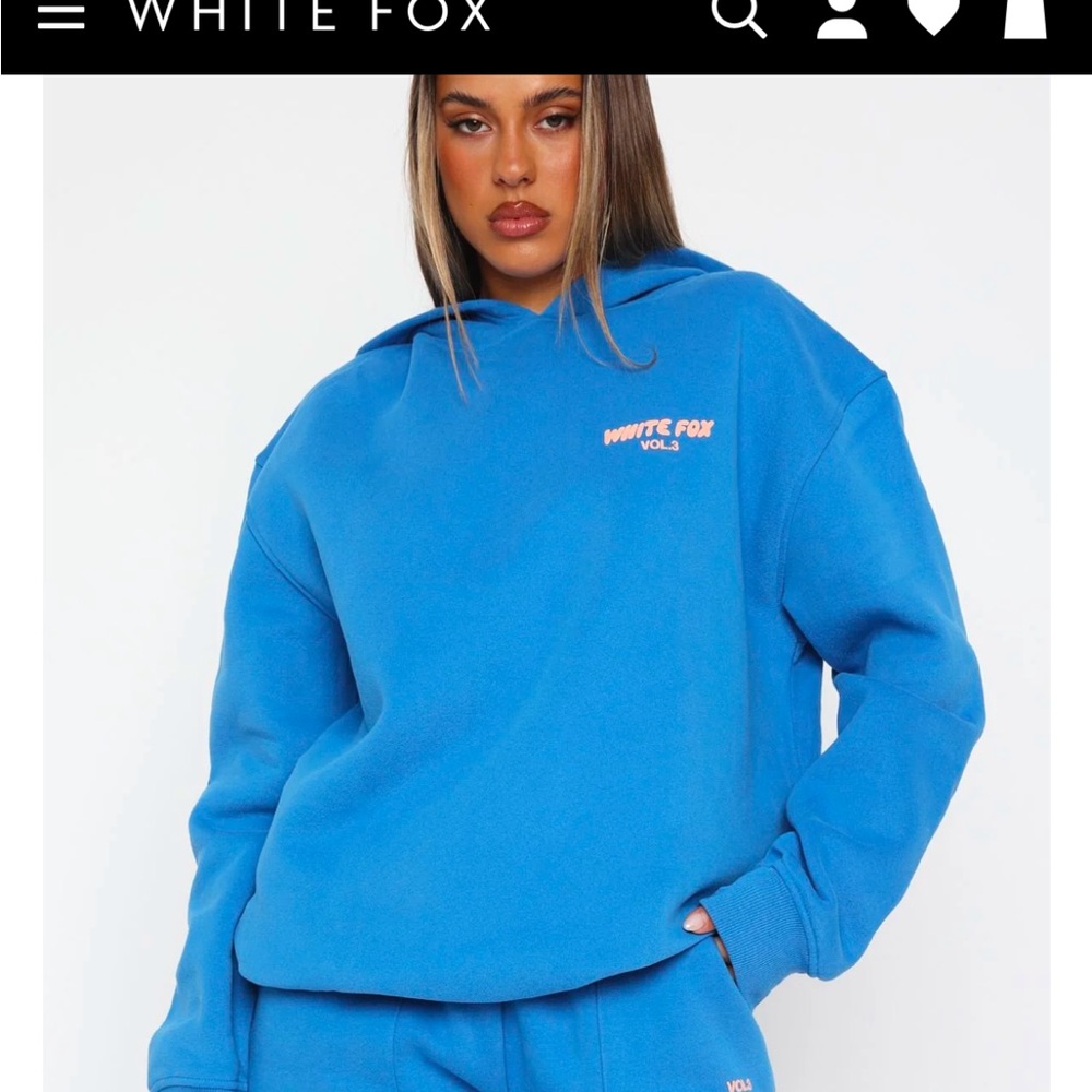 White Fox Blue Sweatshirt